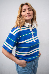 Lolly's Laundry Ulma Blue Stripe Polo T-Shirt