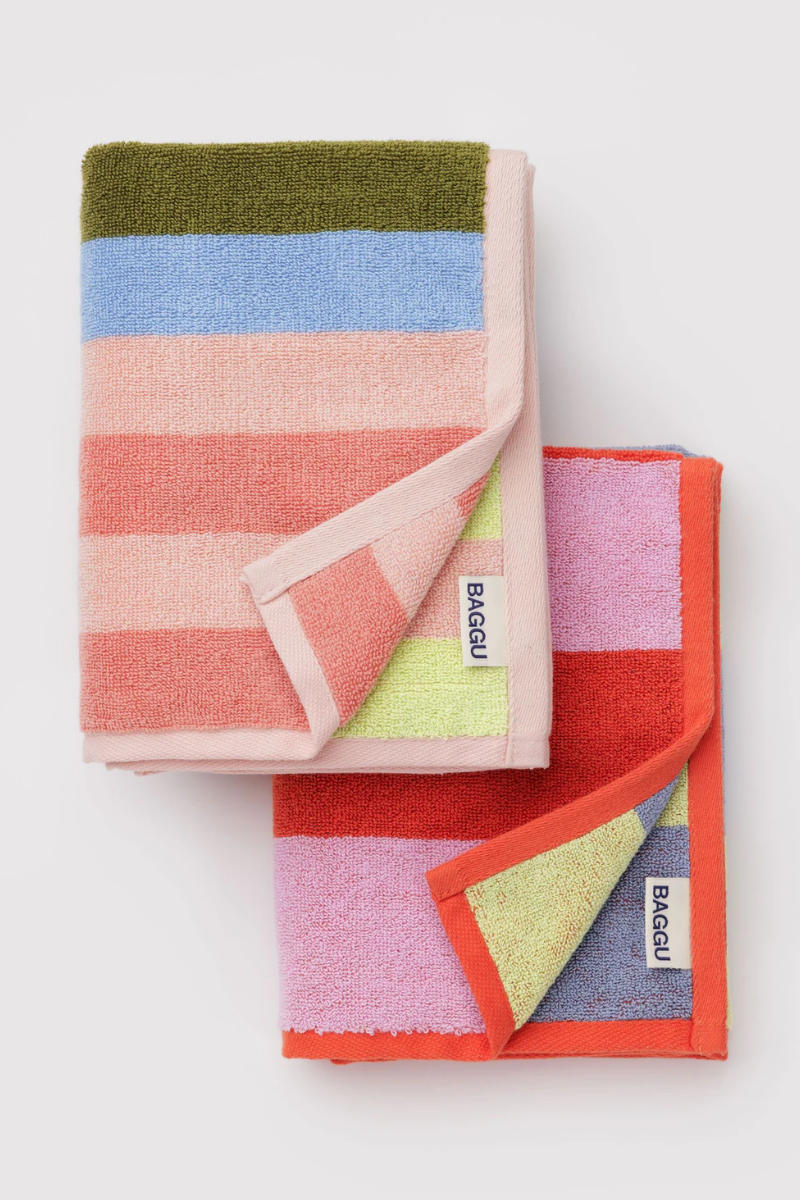 Baggu Pool Stripe Hand Towel Set of 2 - The Mercantile London
