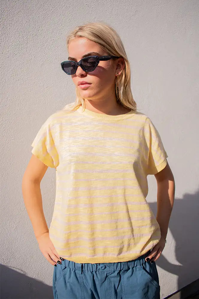 Numph Kiki Popcorn Stripe Top - The Mercantile London