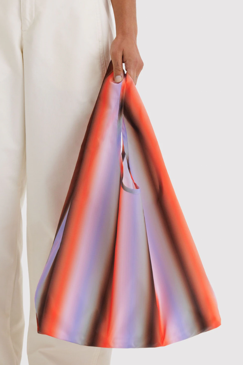 Baggu Poppy & Lilac Gradient Stripe Standard Reusable Bag - The Mercantile London