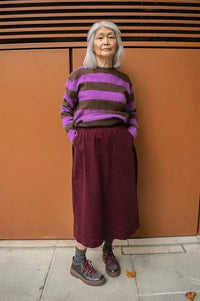 Jumper 1234 Misty Purple Brushed Stripe Crewneck Jumper