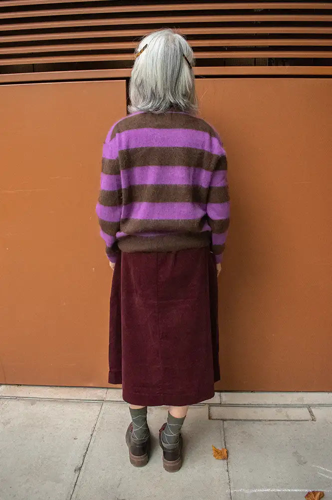 Jumper 1234 Misty Purple Brushed Stripe Crewneck Jumper