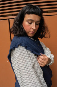 ICHI Povoke Navy Knitted Waistcoat