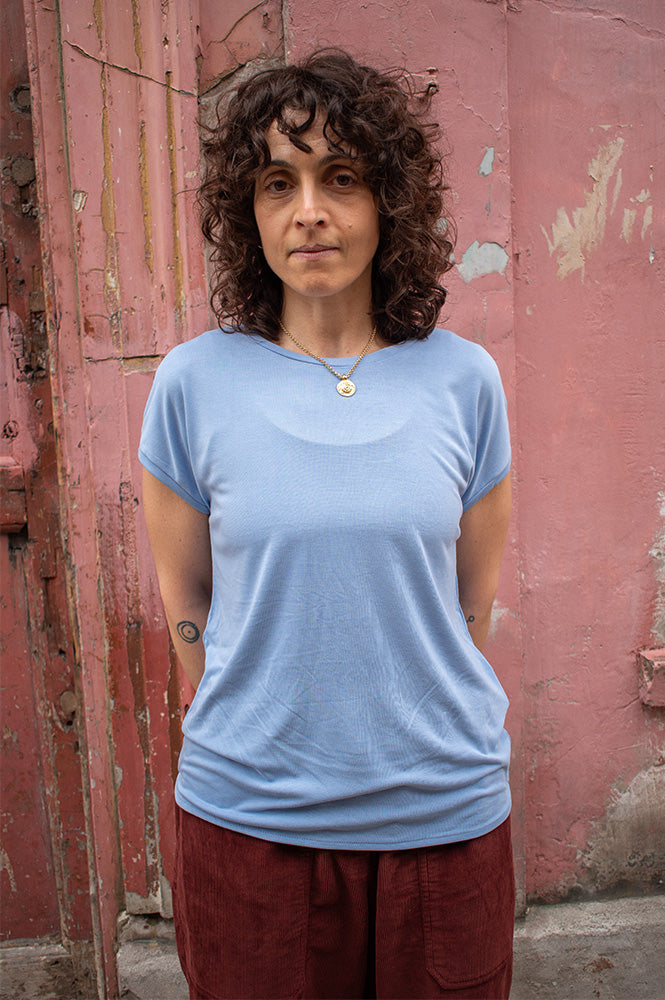 ICHI Like Bel-Air Blue Loose T-Shirt