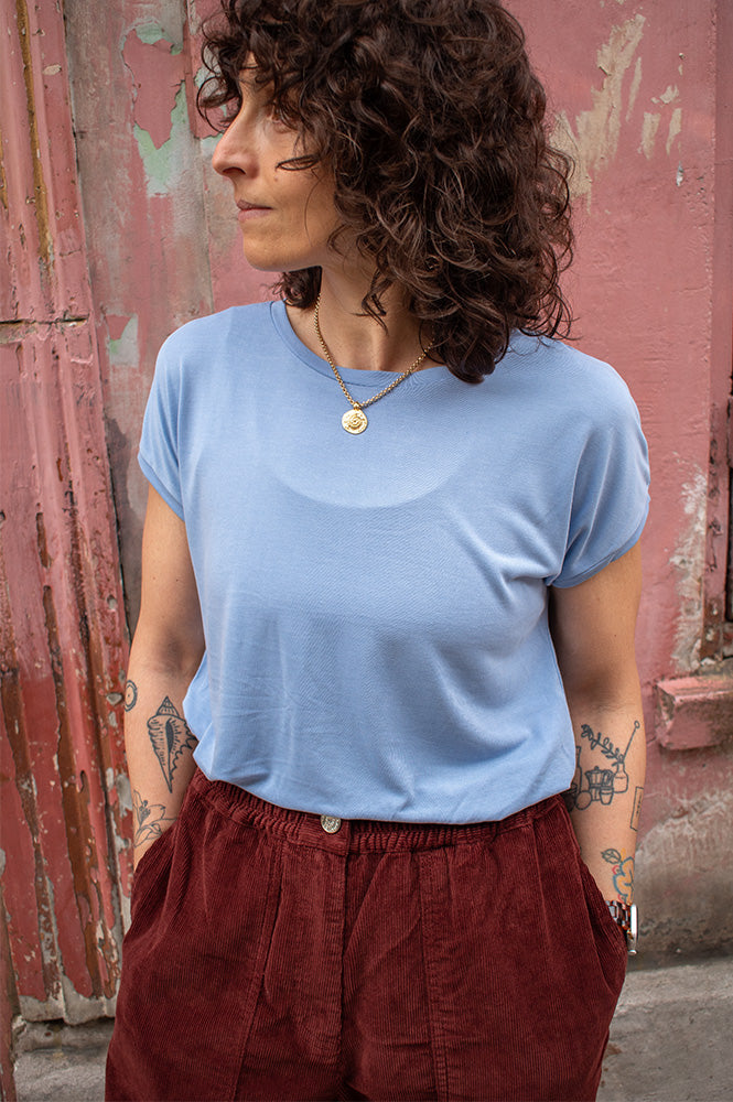 ICHI Like Bel-Air Blue Loose T-Shirt