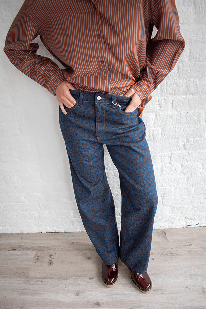 The Tiny Big Sister Berta Floral Indigo Jeans - The Mercantile London