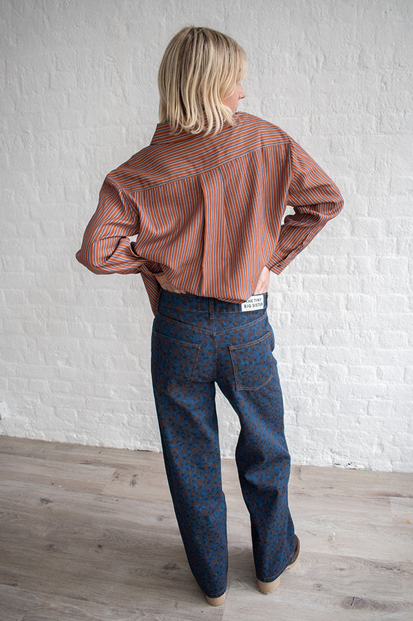 The Tiny Big Sister Berta Floral Indigo Jeans - The Mercantile London