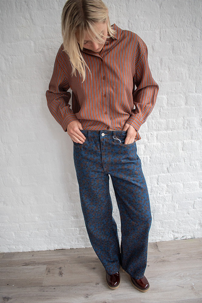 The Tiny Big Sister Berta Floral Indigo Jeans - The Mercantile London