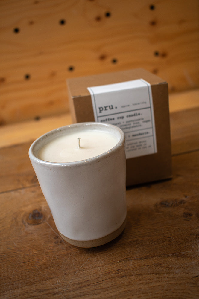 Pru Ivory Lime Basil & Mandarin Coffee Cup Candle - The Mercantile London