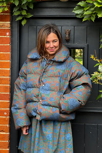 The Tiny Big Sister Roses Short Puffer Jacket - The Mercantile London