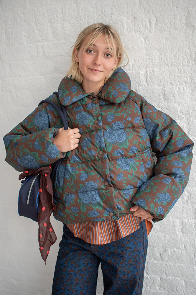 The Tiny Big Sister Roses Short Puffer Jacket - The Mercantile London