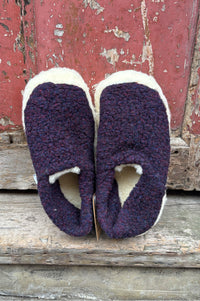 YOKO Wool Plum Natural Slippers - The Mercantile London