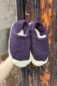YOKO Wool Plum Natural Slippers - The Mercantile London