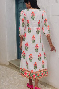Pink City Prints Pushkar Neon Botanical Dress - The Mercantile London