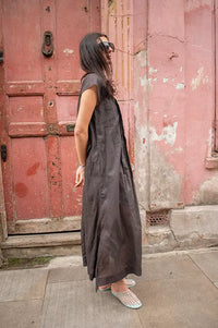 Rabens Saloner Taya Liquorice Multi Layer Dress - The Mercantile London