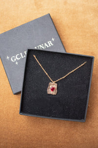 Lunar Radiant Heart Pendant Necklace