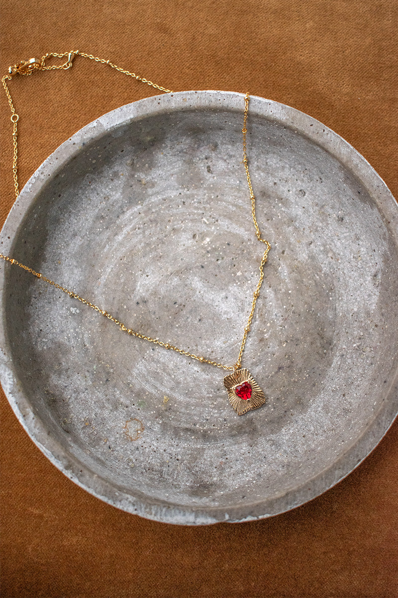 Lunar Radiant Heart Pendant Necklace