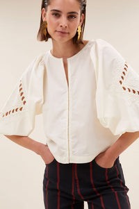 By-Bar Rae Cloud White Blouse - The Mercantile London