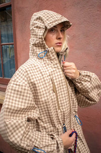 Damson Madder Matilda Brown Gingham Raincoat