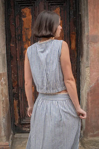 An'ge Salyta Blue Striped Top - The Mercantile London