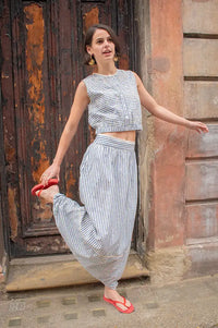 An'ge Ralyta Blue Striped Skirt - The Mercantile London