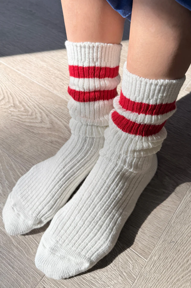Le Bon Shoppe Cottage Red Varsity Socks - The Mercantile London