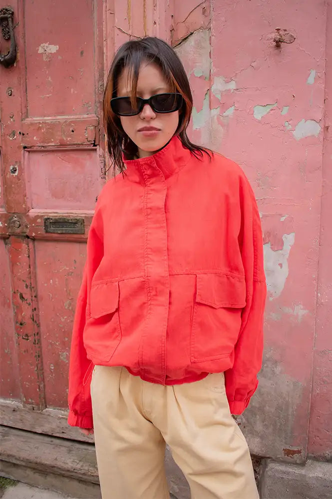 Komodo Koko Coral Tencel Linen Jacket - The Mercantile London