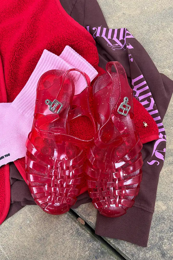 Méduse Sunchanvre Red Jelly Sandals