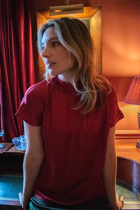Fransa Hineys Deep Red Blouse - The Mercantile London