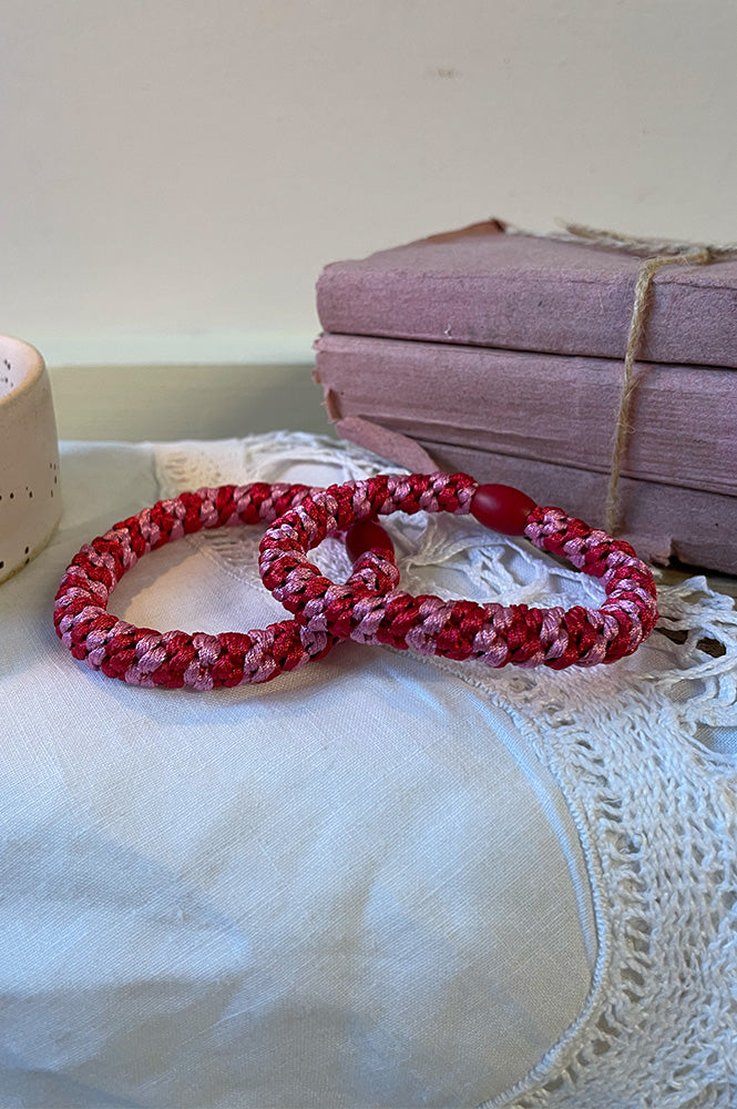 Kknekki Red Bubblegum Stripe Hair Tie - The Mercantile London