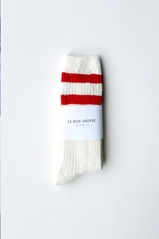 Le Bon Shoppe Cottage Red Varsity Socks - The Mercantile London