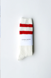 Le Bon Shoppe Cottage Red Varsity Socks - The Mercantile London