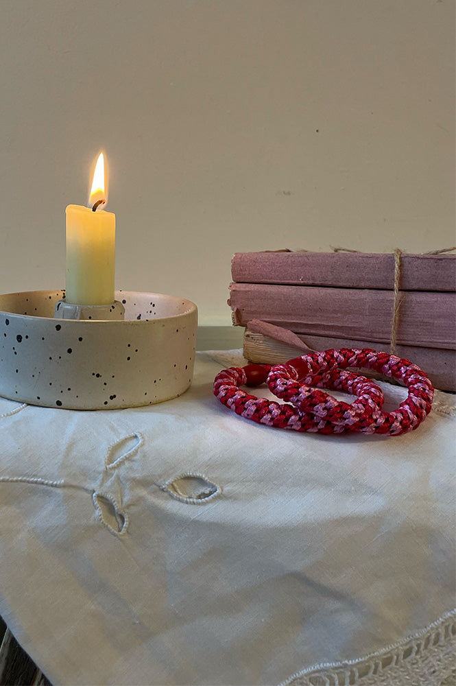 Kknekki Red Bubblegum Stripe Hair Tie - The Mercantile London