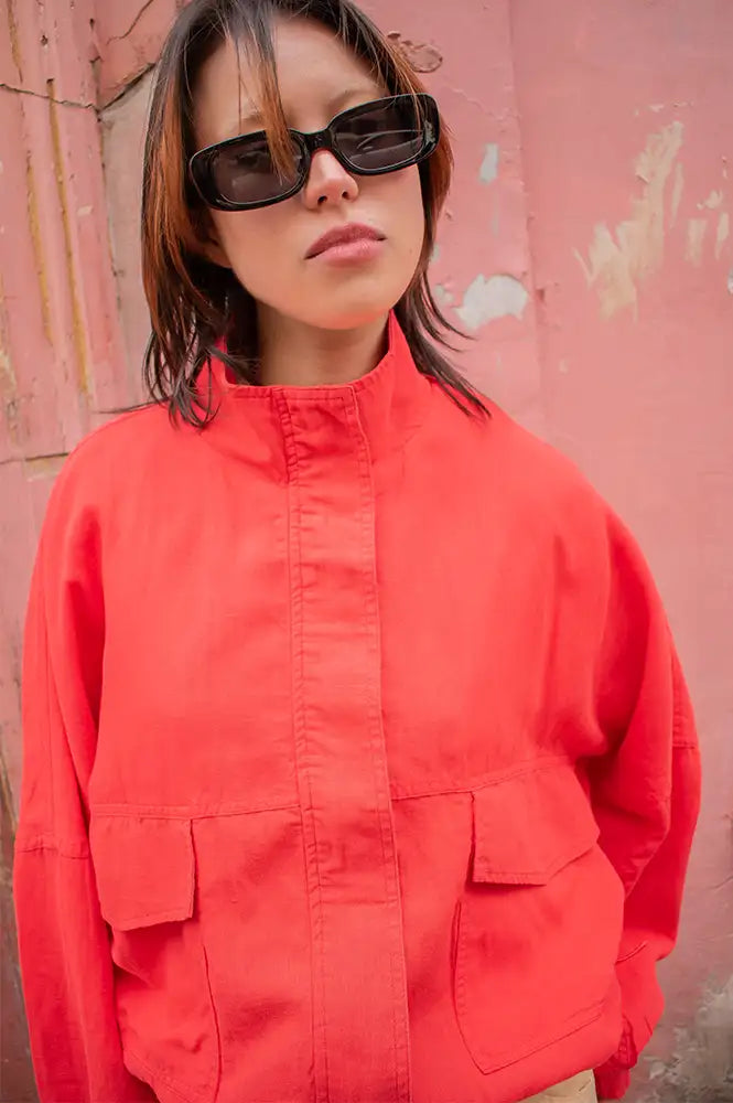Komodo Koko Coral Tencel Linen Jacket - The Mercantile London