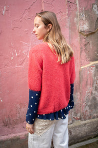 Object Saggia Poinsettia V-Neck Cardigan - The Mercantile London
