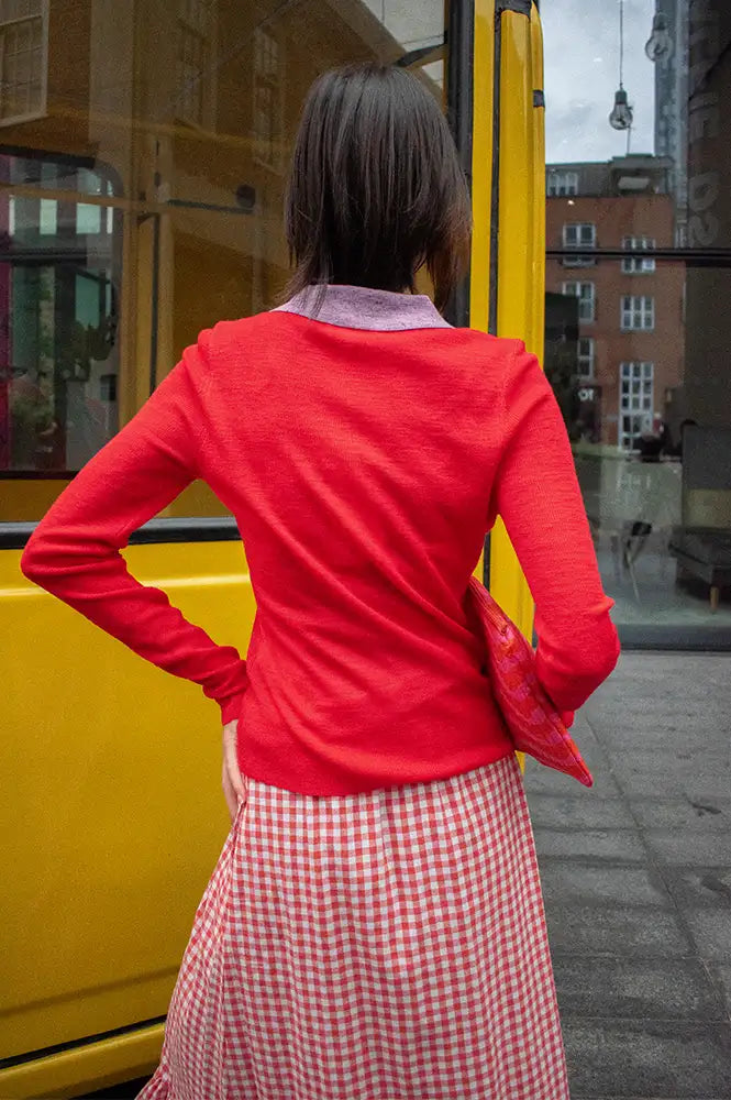 FRNCH Gabriella Red Polo Jumper