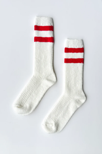 Le Bon Shoppe Cottage Red Varsity Socks - The Mercantile London