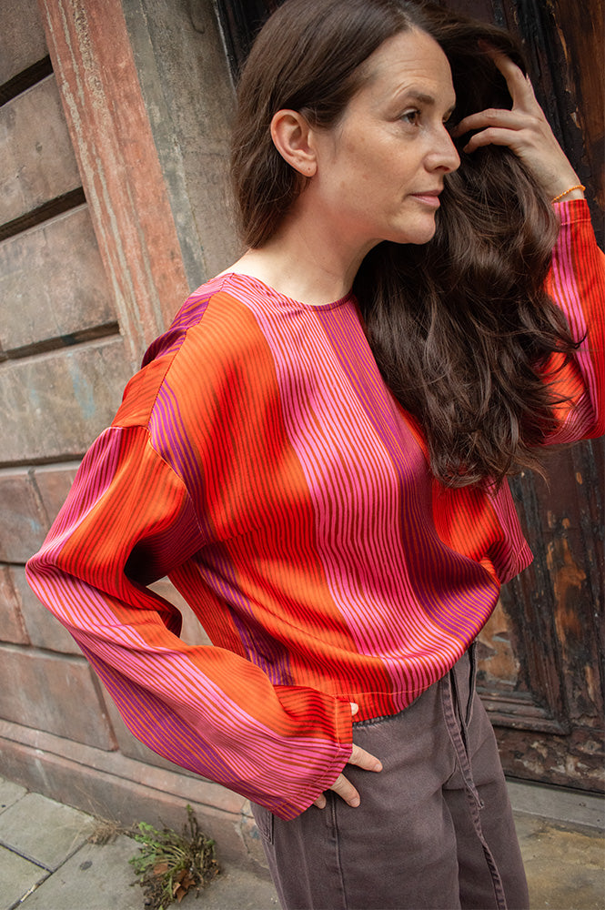 FRNCH Chaka Striped Red Top - The Mercantile London