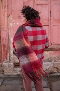 Arctic Fox Reykjavik Burgundy Check Scarf