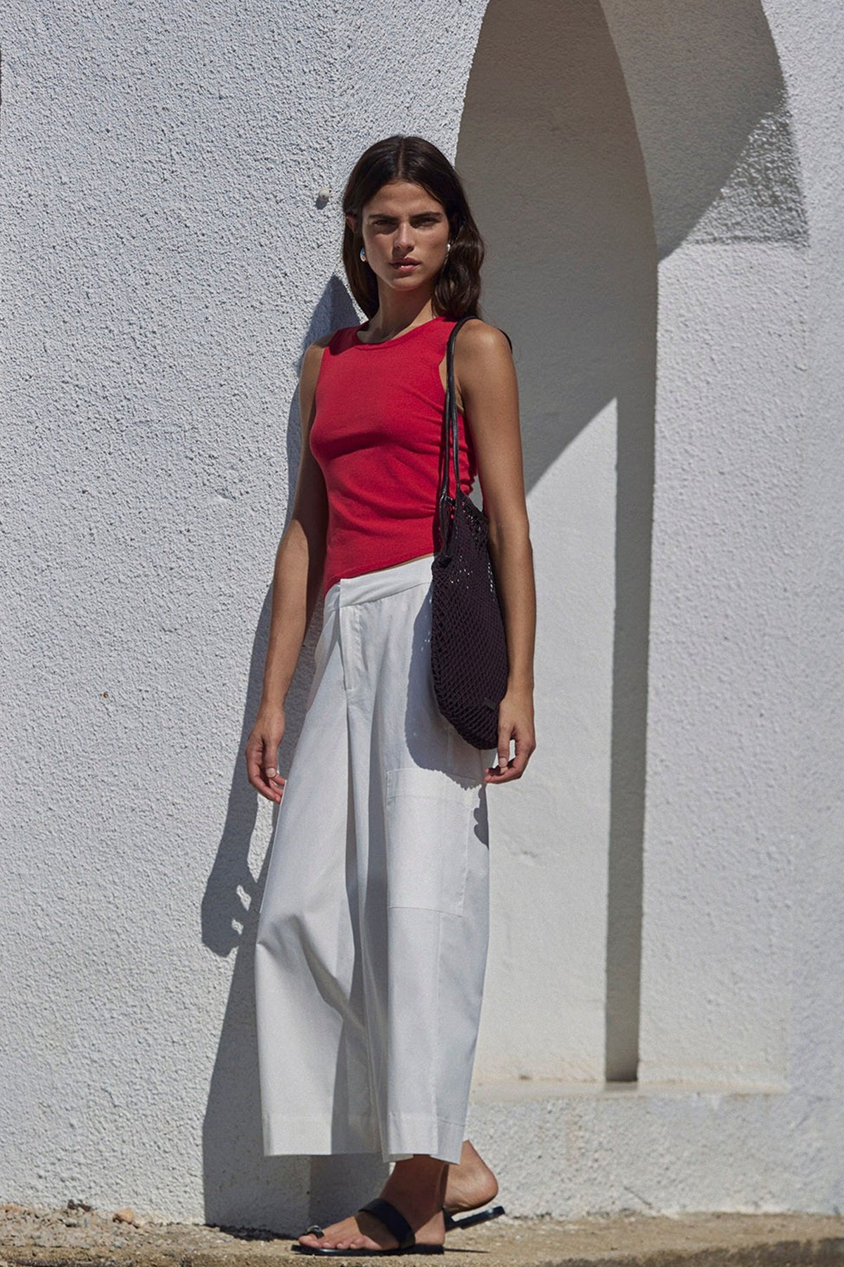 Yerse Red Ribbed Top - The Mercantile London