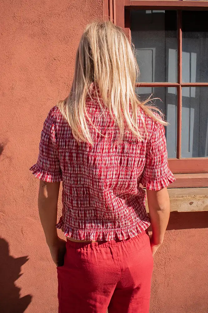 Nooki Astrid Red Check Blouse - The Mercantile London