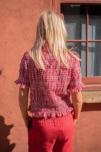 Nooki Astrid Red Check Blouse - The Mercantile London