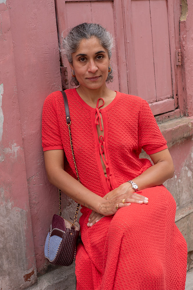 FRNCH Aelis Red Knit Top - The Mercantile London