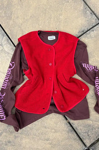 Des Petits Hauts Zlata Red Sleeveless Jacket