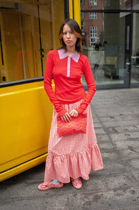 FRNCH Gabriella Red Polo Jumper