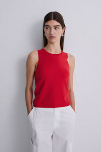 Yerse Red Ribbed Top - The Mercantile London