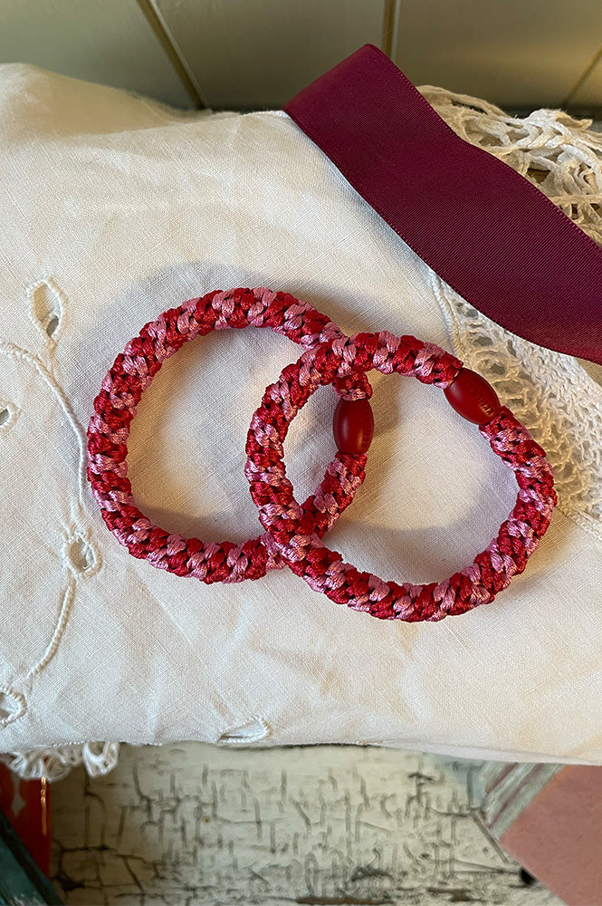 Kknekki Red Bubblegum Stripe Hair Tie - The Mercantile London