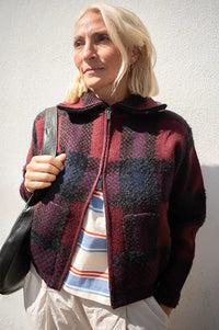 Orfeo Palomee Burgundy Zip Up Jumper