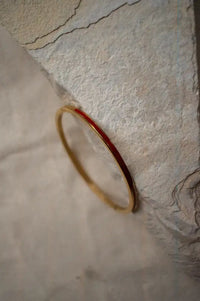 Red Enamel Thin Bangle Bracelet - The Mercantile London