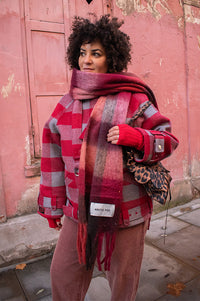 Arctic Fox Reykjavik Burgundy Check Scarf